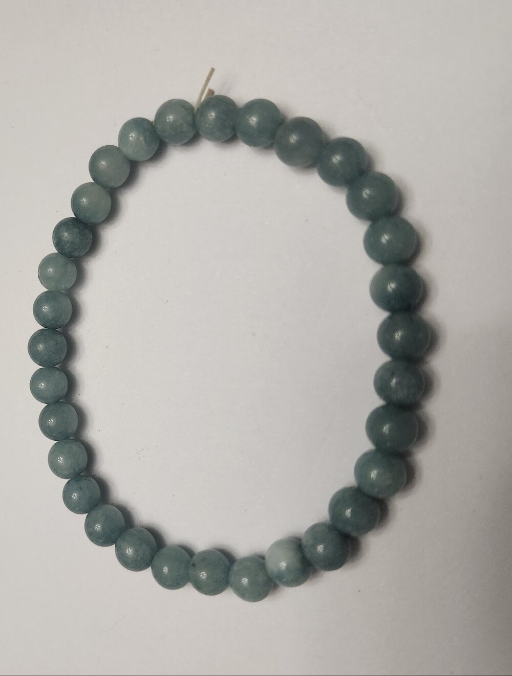 Natural Teal Larimar Beaded Stretch Bracelet - Women Jewelry